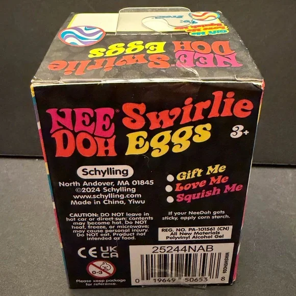 New! NeeDoh Swirlie Egg Toy~Purple & Blue Swirl~Quick Shipping! - Picture 3 of 5